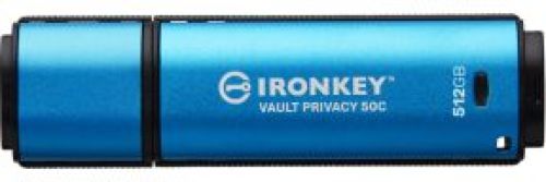 Kingston Technology IronKey VP50 USB flash drive 512 GB USB Type-C 3.2 Gen 1 (3.1 Gen 1) Zwart, Blau
