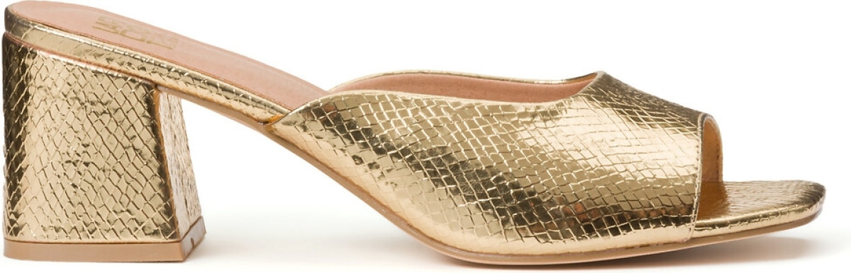 La Redoute Collections Plus Muiltjes met hak, metallic python effect
