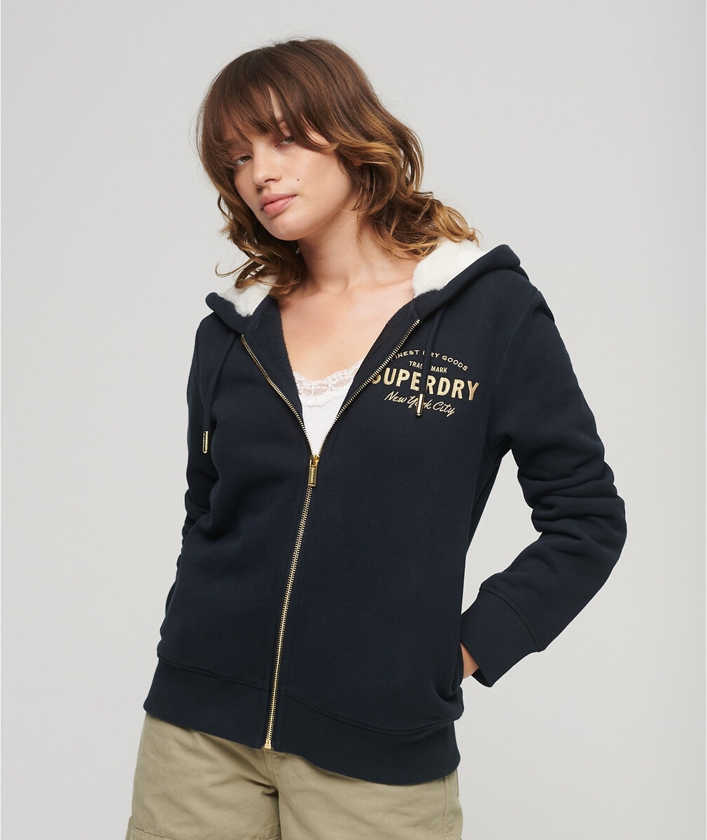 Superdry Zip-up hoodie Metallic Logo