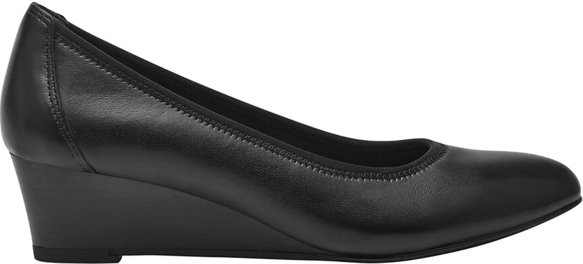 Tamaris Ballerina's met sleehak, in leer