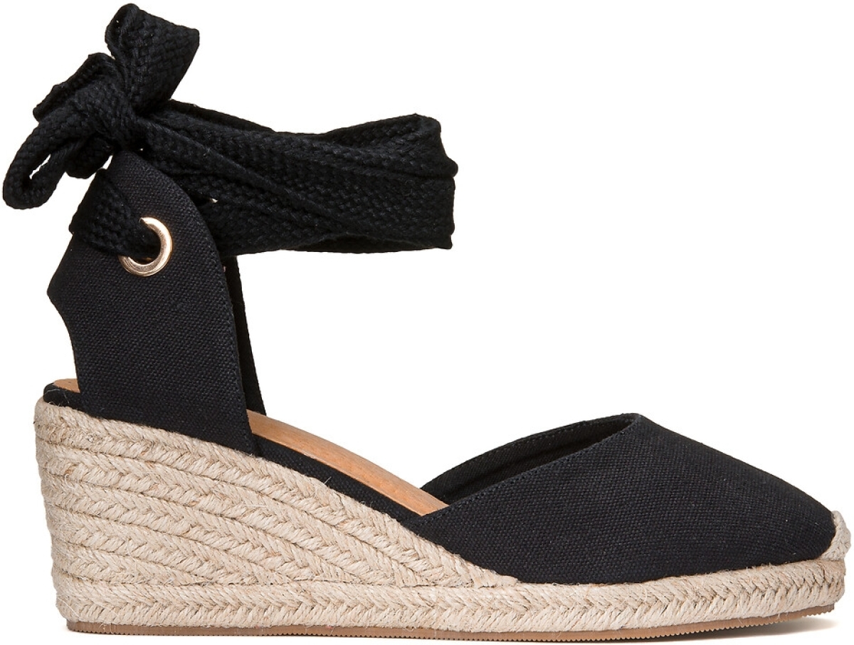 La Redoute Collections Plus Espadrilles met sleehak, veter aan de enkel