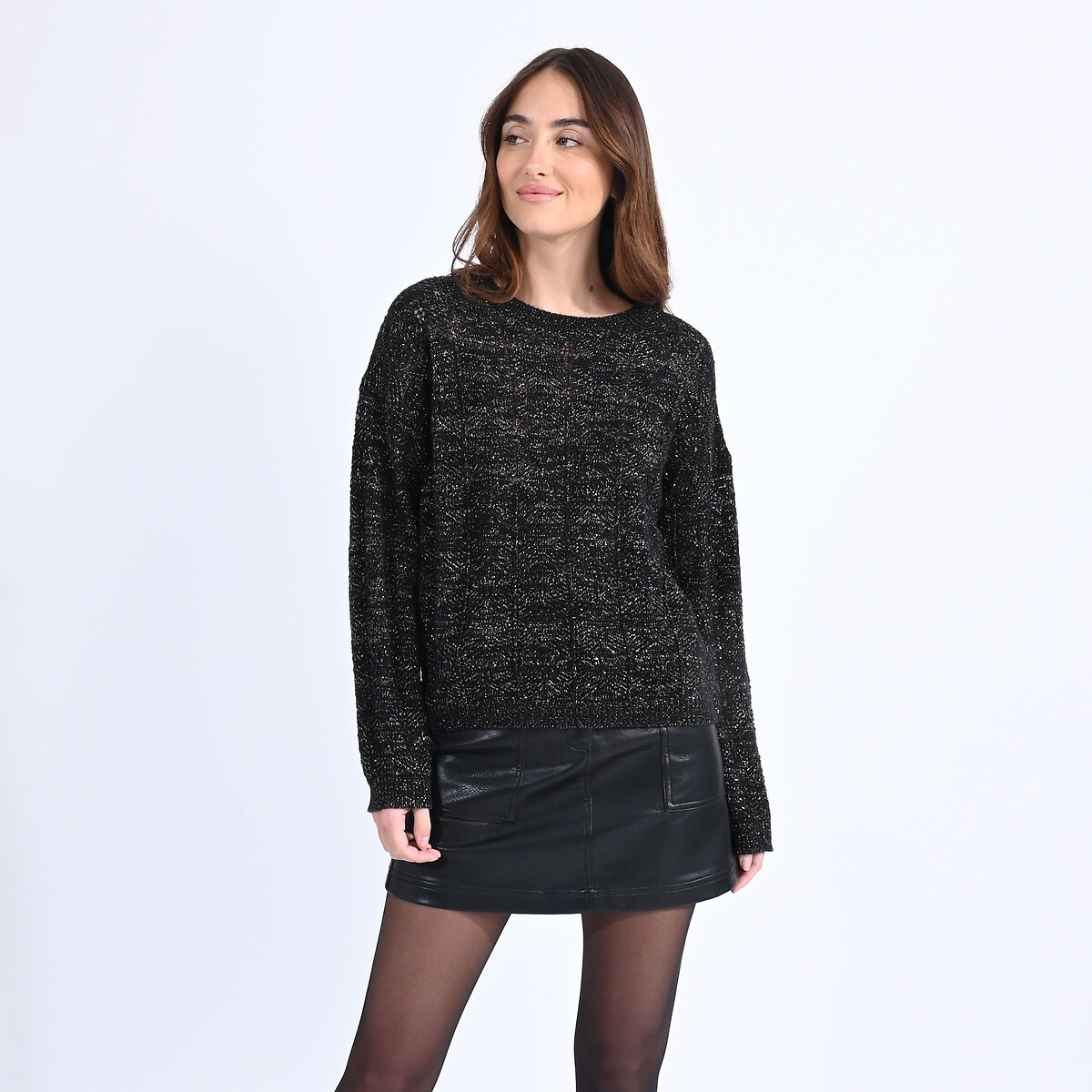 Molly Bracken Trui, ronde hals, tricot met ajour