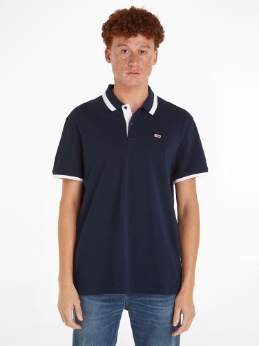 Tommy Jeans Rechte polo mmet korte mouwen en biesje