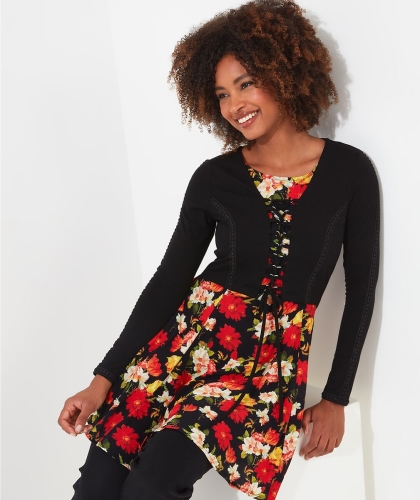 Joe Browns Blouse met bloemenprint en geïntegreerde nep bolero