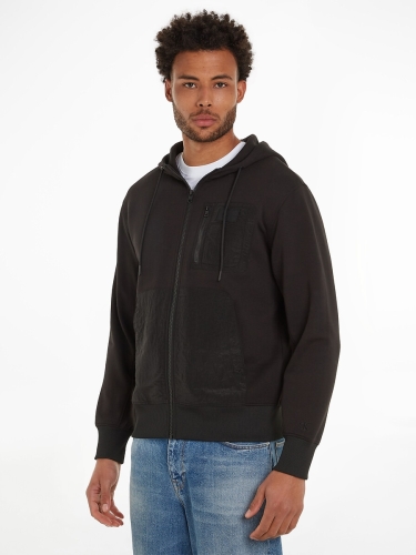 CALVIN KLEIN JEANS Zip-up hoodie, 2 stoffen