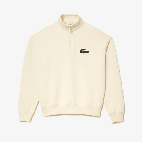 Lacoste Sweater met opstaande kraag en halve rits, in katoen