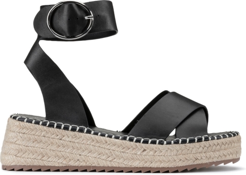 La Redoute Collections Leren sandalen, plateauzool in koord