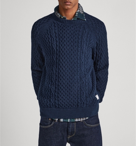 Pepe Jeans Trui met ronde hals in gestructureerd tricot