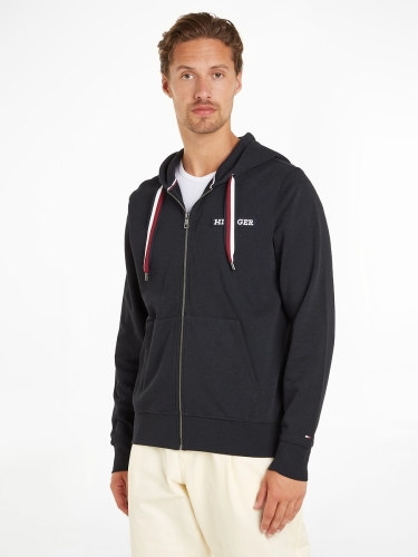 Tommy hilfiger Zip-up hoodie global, contrasterende stroken