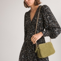 La Redoute Collections Handtas in gematelasseerd suèdeleer