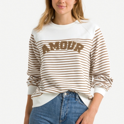 Only Sweater met ronde hals en motief