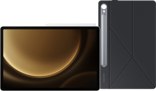 Samsung Galaxy Tab S9 FE Plus 128GB Wifi Zilver + Book Case Zwart