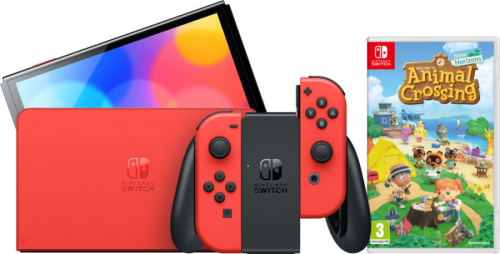 Nintendo Switch OLED Super Mario Editie + Animal Crossing New Horizons