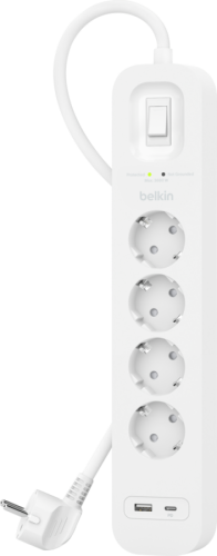 Belkin Surge Protection 4 Outlet 2 Meter Usb C Wit