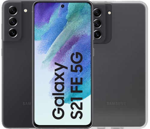 Samsung Galaxy S21 FE 128GB Grijs 5G + Otterbox React Back Cover Transparant
