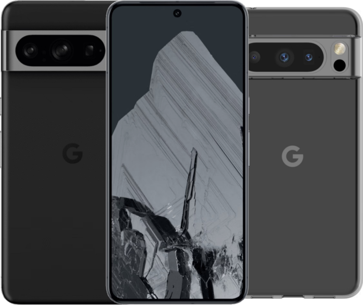 Google Pixel 8 Pro 256GB Zwart 5G + BlueBuilt Back Cover Transparant