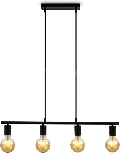 B.K.Licht Hanglamp BK_PL1292 Metall-Pendellampe, Schwarz, Vintage Hängelampe