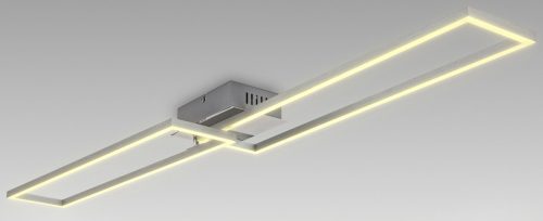 B.K.Licht Led-plafondlamp BK_FR1502 Frame LED-Deckenlampe, 2-flammig, Schwenkbar, Chrom-Alu