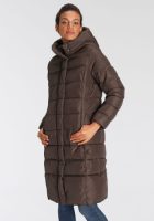 Only Doorgestikte jas ONLTINA PUFFER X LONG COAT OTW met een capuchon
