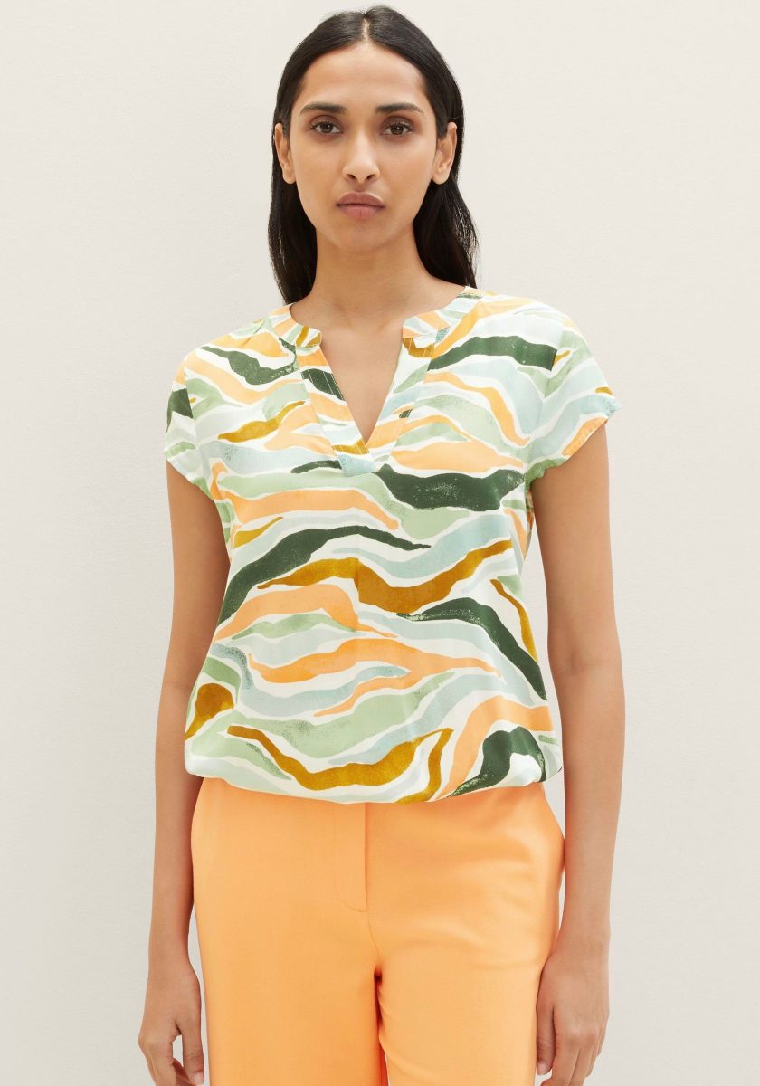 Tom tailor Gedessineerde blouse met plooistelling achter
