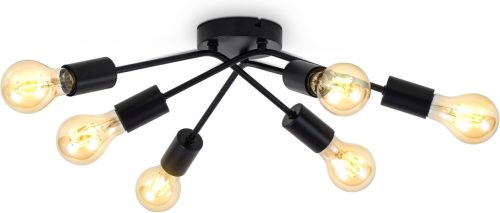 B.K.Licht Plafondlamp BK_DL1441 Retro-Deckenlampe, Metall, Schwarz