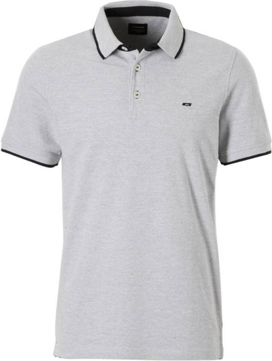 Jack & Jones ESSENTIALS slim fit polo lichtgrijs