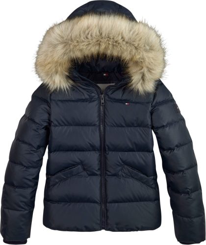 Tommy hilfiger gewatteerde winterjas ESSENTIAL DOWN van gerecycled polyester donkerblauw