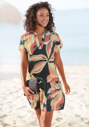 s.Oliver RED LABEL Beachwear Blousejurkje met volant aan de rok