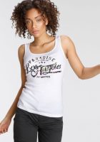 Kangaroos Geribde tanktop met bloemige puff-print