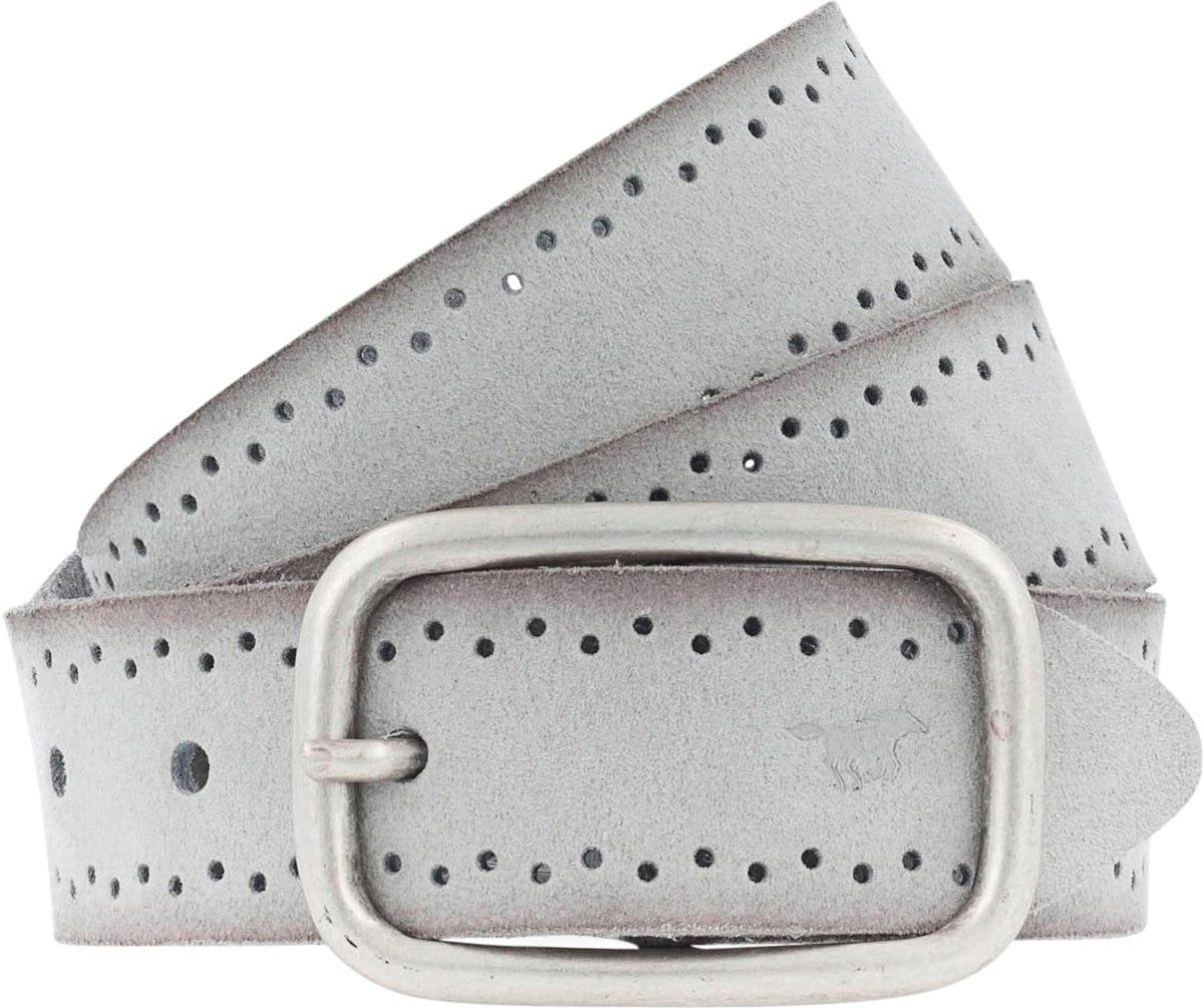 Mustang Leren riem Robuust, generfd rundleer met perforatie