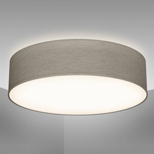 B.K.Licht Plafondlamp BK_SD1221 Deckenlampe, Ø38cm Stoffschirm, E27-Fassung, Taupe (1 stuk)