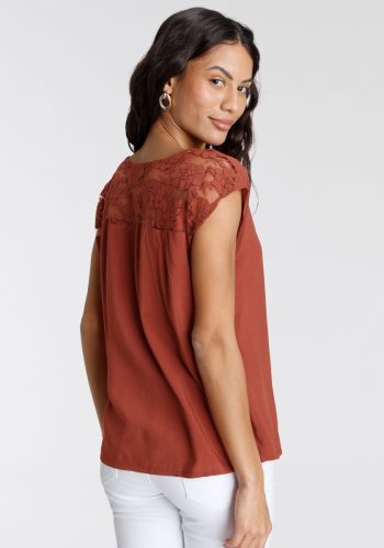 Laura Scott Blouse zonder sluiting met kanten details