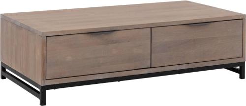 Goossens Salontafel Max rechthoekig, hout eiken blank, urban industrieel, 125 x 37 x 65 cm