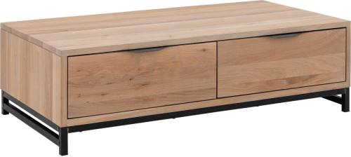 Goossens Salontafel Max rechthoekig, hout eiken grijs, urban industrieel, 125 x 37 x 65 cm