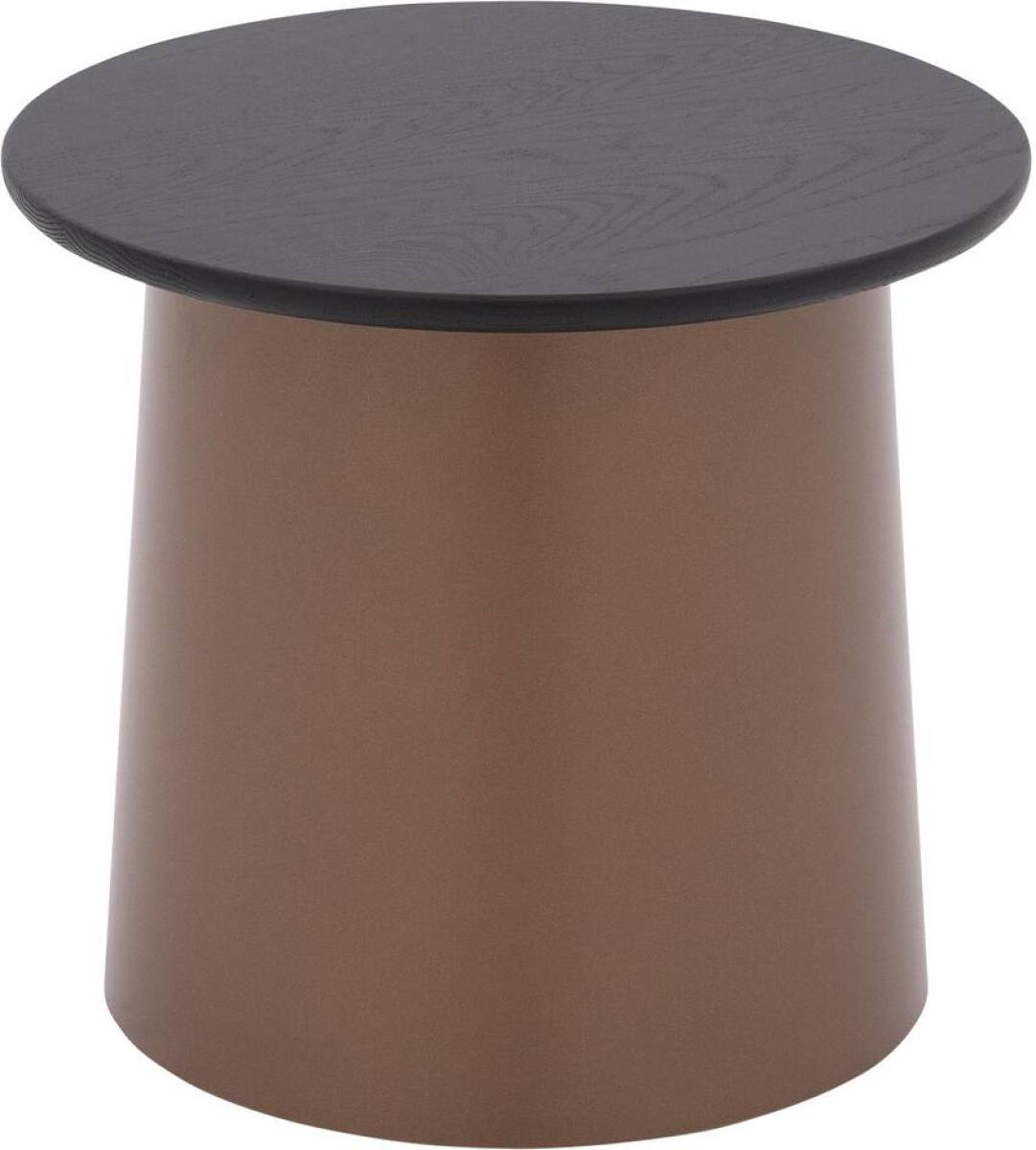 Goossens Excellent Salontafel Uniek rond, hout eiken zwart, elegant chic, 50 x 44 x 50 cm