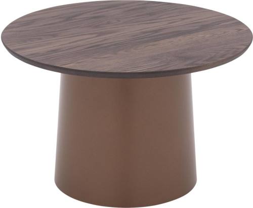 Goossens Excellent Salontafel Uniek rond, hout eiken donker bruin, elegant chic, 70 x 44 x 70 cm