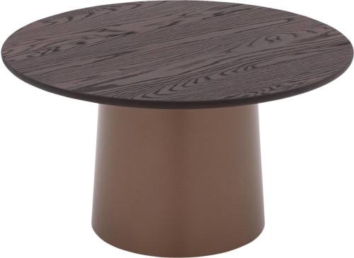 Goossens Excellent Salontafel Uniek rond, hout eiken bruin, elegant chic, 80 x 44 x 80 cm