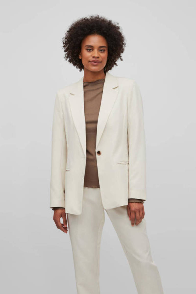 VILA rechtvallende blazer VILOWNY beige