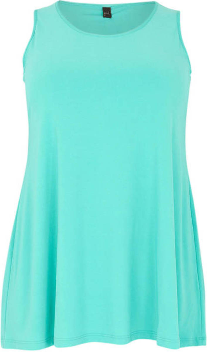 Yoek singlet van travelstof DOLCE turquoise