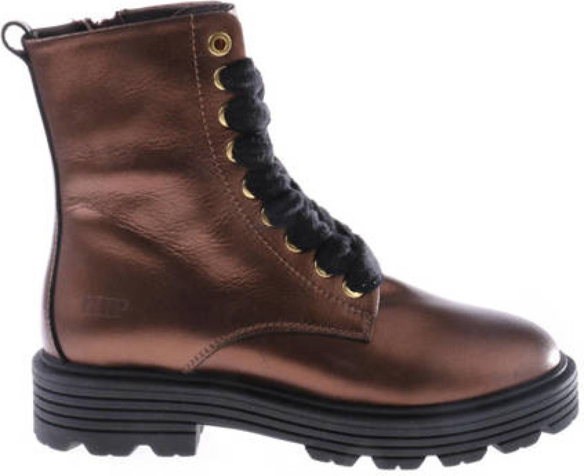 HIP leren veterboots brons metallic