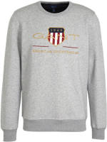 GANT sweater met logo grijs melange