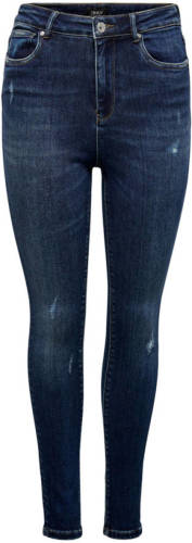 Only high waist skinny jeans Mila donkerblauw