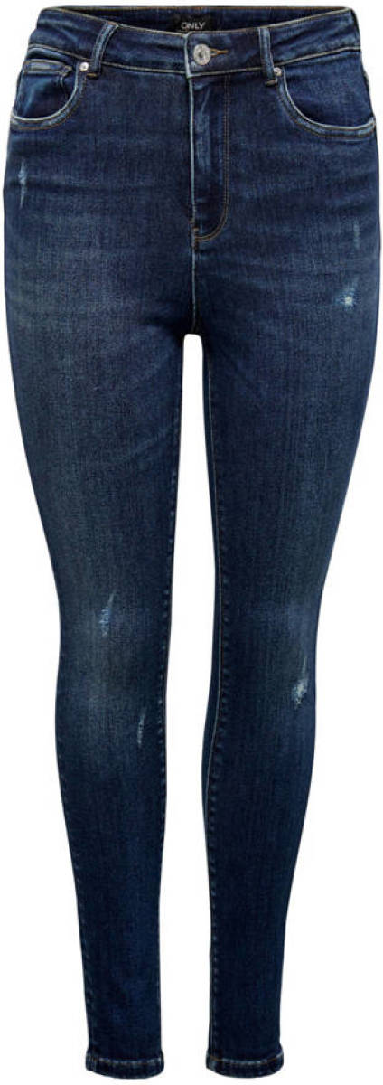 Only high waist skinny jeans Mila donkerblauw