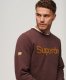 Superdry sweater met logo rich deep burgundy