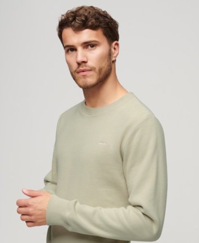 Superdry sweater Essential logo met logo light stone beige