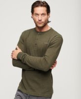 Superdry regular fit longsleeve Vintage logo met logo olive green marl