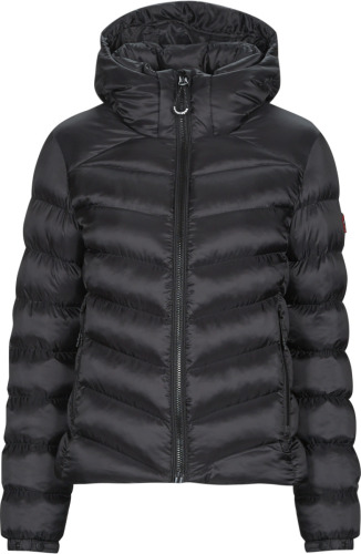 Superdry gewatteerde jas HOODED FUJI zwart