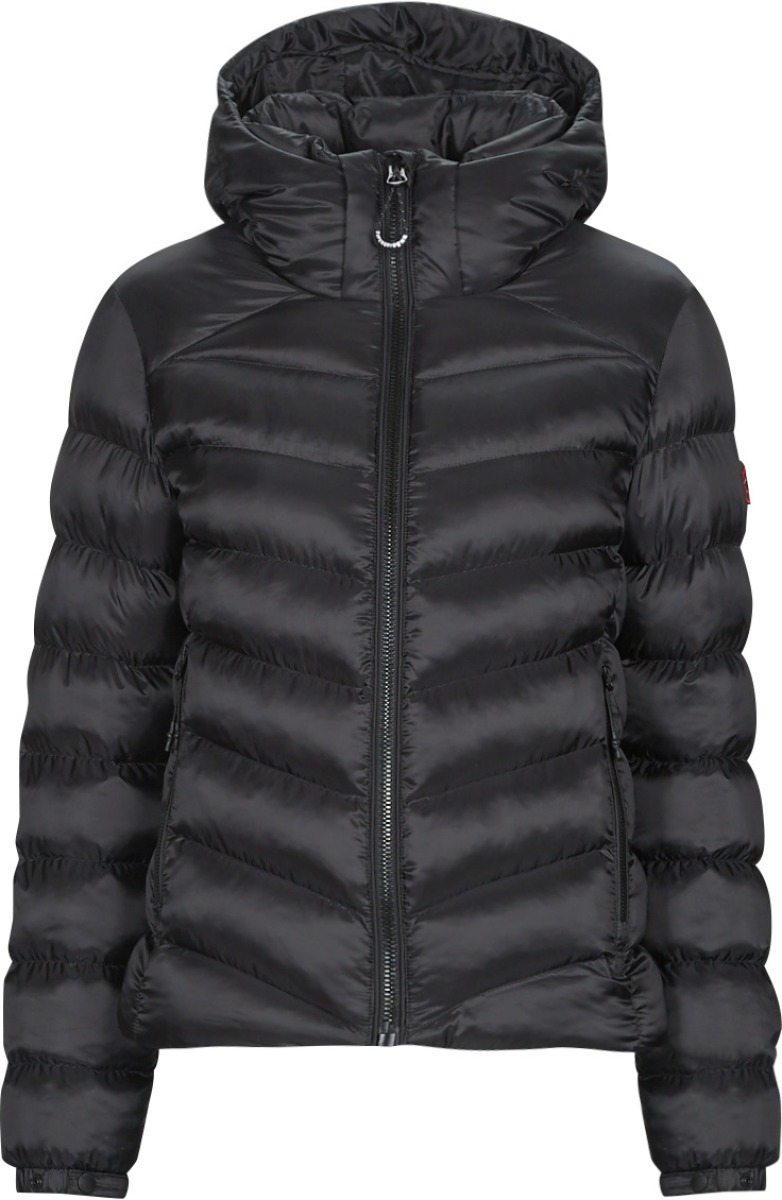 Superdry gewatteerde jas HOODED FUJI zwart