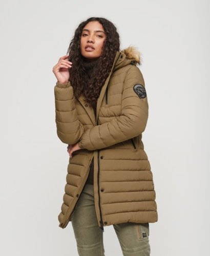 Superdry gewatteerde jas bruin