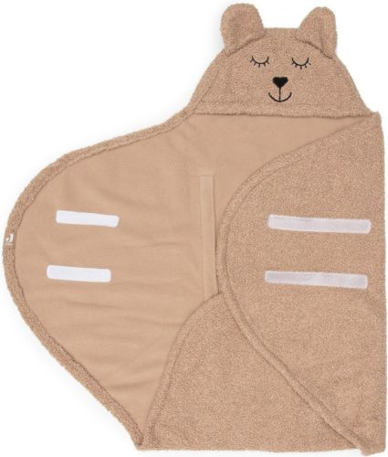 Jollein universele wikkeldeken Bear Boucle voor auto 100x105 cm - biscuit